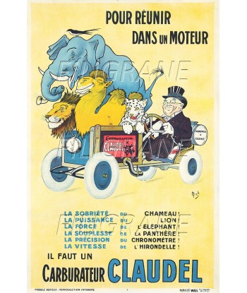 PUB CLAUDEL CARBURATEUR Ruyh-POSTER/REPRODUCTION d1 AFFICHE VINTAGE offre 