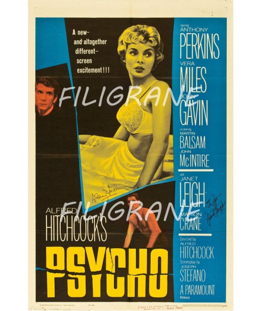 PSYCHO FILM Rurq-POSTER/REPRODUCTION d1 AFFICHE VINTAGE en linge