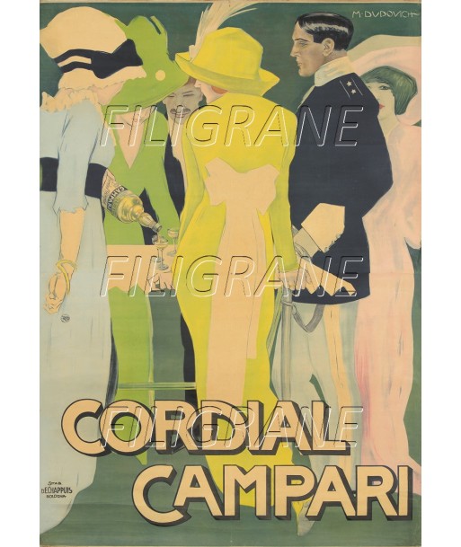 PUB CORDIAL CAMPARI ApéRITIF Retq-POSTER/REPRODUCTION d1 AFFICHE VINTAGE en linge