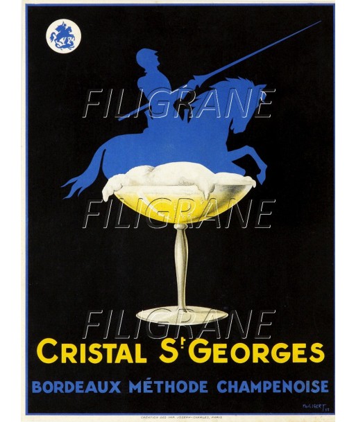 PUB CRISTAL ST GEORGES BORDEAUX Rfdg-POSTER/REPRODUCTION d1 AFFICHE VINTAGE de technologie