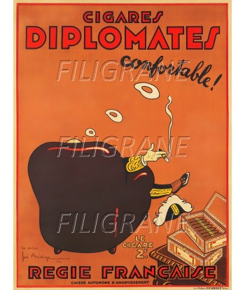 PUB DIPLOMATES CIGARES Rgqn-POSTER/REPRODUCTION d1 AFFICHE VINTAGE de pas cher