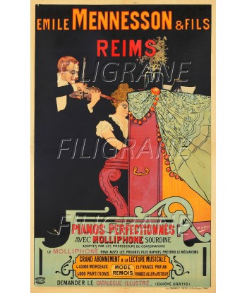 PUB E. MENNESSON PIANO Reog-POSTER/REPRODUCTION d1 AFFICHE VINTAGE les muscles