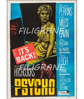 PSYCHO HITCHCOK'S FILM Rjnb-POSTER/REPRODUCTION d1 AFFICHE VINTAGE ou a consommer sur place