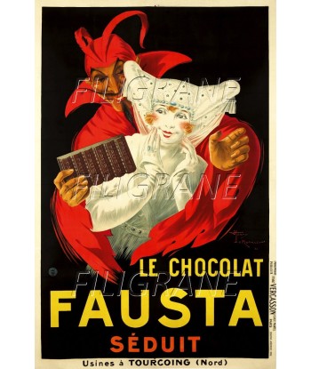 PUB FAUSTA CHOCOLAT Rafs-POSTER/REPRODUCTION d1 AFFICHE VINTAGE hantent personnes