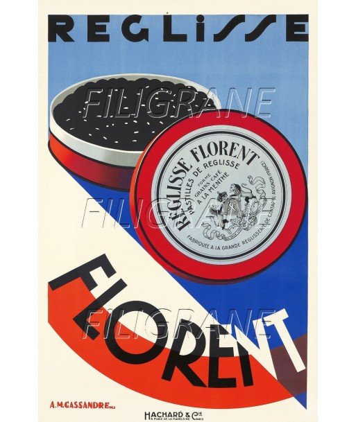 PUB FLORENT REGLISSE Rhgm-POSTER/REPRODUCTION d1 AFFICHE VINTAGE pas cher