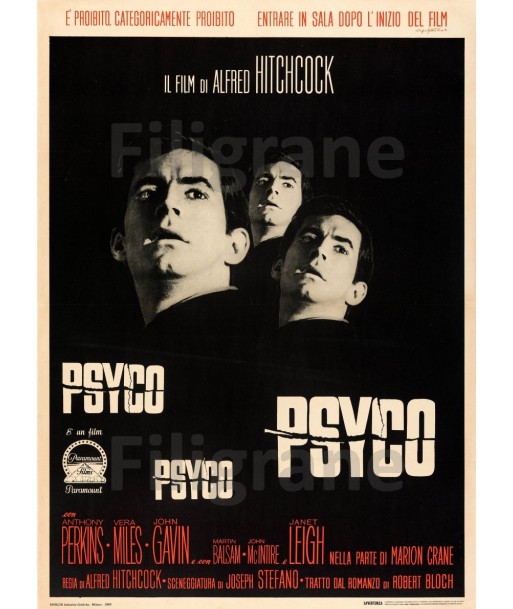 PSYCO FILM Rihc-POSTER/REPRODUCTION d1 AFFICHE VINTAGE de la marque