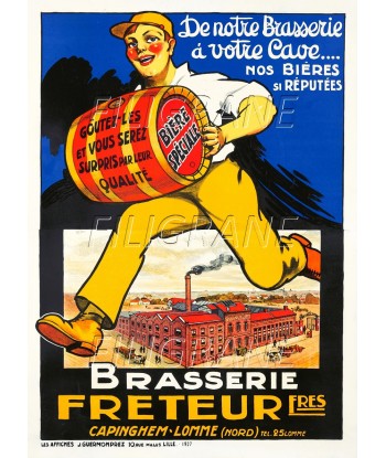 PUB FRETEUR BRASSERIE BièRE Rzzq-POSTER/REPRODUCTION d1 AFFICHE VINTAGE paiement sécurisé