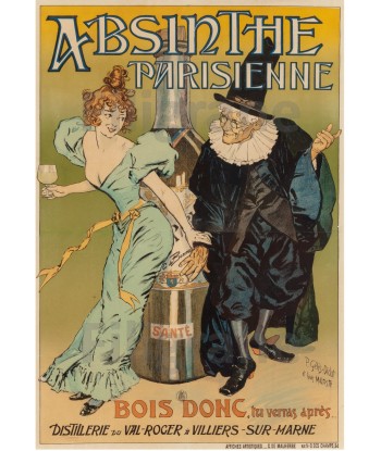 PUB ABSINTHE PARISIENNE Rcpo-POSTER/REPRODUCTION d1 AFFICHE VINTAGE Amélioration de cerveau avec