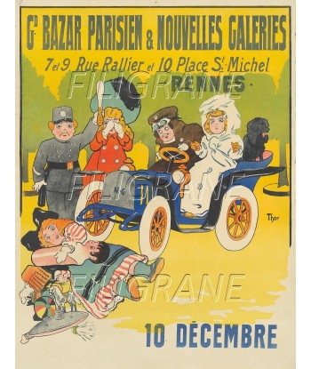 PUB Gd BAZAR PARISIEN JOUETS Rpog-POSTER/REPRODUCTION d1 AFFICHE VINTAGE Amélioration de cerveau avec