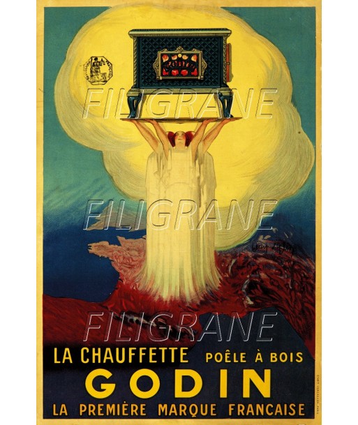 PUB GODIN PoêLE CHAUFFETTE Rufx-POSTER/REPRODUCTION d1 AFFICHE VINTAGE destockage