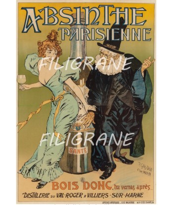 PUB ABSINTHE PARISIENNE Rhov-POSTER/REPRODUCTION d1 AFFICHE VINTAGE livraison gratuite