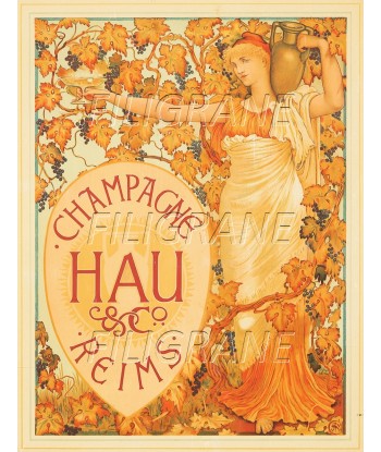 PUB HAU CHAMPAGNE REIMS Rspm-POSTER/REPRODUCTION d1 AFFICHE VINTAGE l'achat 