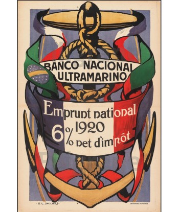 PUB BANCO NACIONAL ULTRAMARINO Rget-POSTER/REPRODUCTION d1 AFFICHE VINTAGE Les magasins à Paris