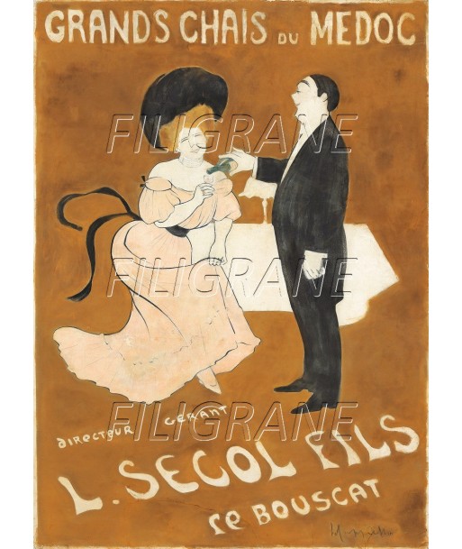 PUB L. SECOL VIN MéDOC Riyb-POSTER/REPRODUCTION d1 AFFICHE VINTAGE destockage