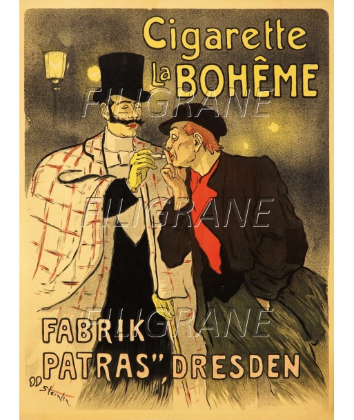 PUB LA BOHêME CIGARETTES Rygi-POSTER/REPRODUCTION d1 AFFICHE VINTAGE de technologie