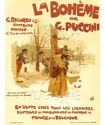 PUB LA BOHèME G. PUCCINI Rybt-POSTER/REPRODUCTION d1 AFFICHE VINTAGE Par le système avancé 