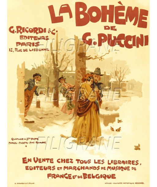 PUB LA BOHèME G. PUCCINI Rybt-POSTER/REPRODUCTION d1 AFFICHE VINTAGE Par le système avancé 