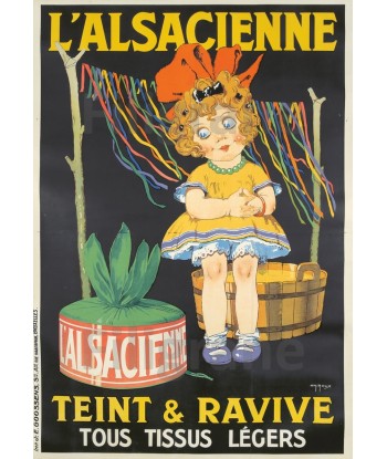 PUB L'ALSACIENNE TEINTURE 194-POSTER/REPRODUCTION d1 AFFICHE VINTAGE Venez acheter