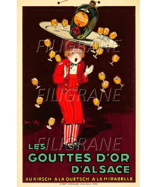 PUB les GOUTTES D'OR D'ALSACE  Rjun-POSTER/REPRODUCTION d1 AFFICHE VINTAGE france