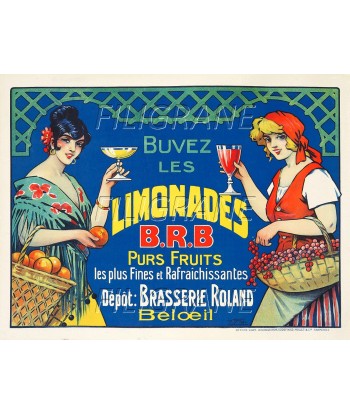 PUB LIMONADES B.R.B  Riqh-POSTER/REPRODUCTION d1 AFFICHE VINTAGE vous aussi creer 