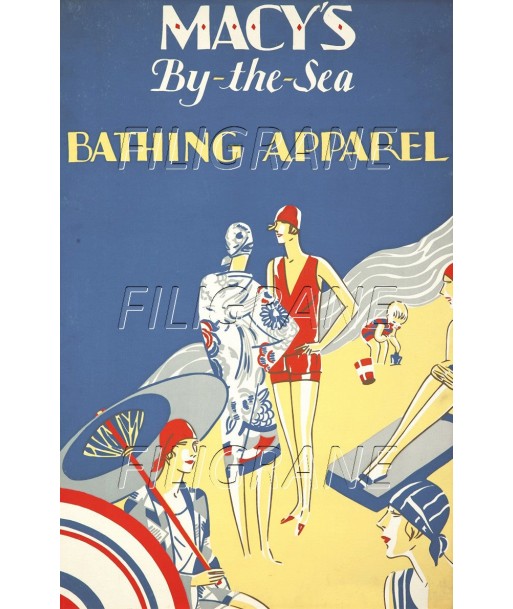 PUB MACY'S BATHING APPAREL Rnsg-POSTER/REPRODUCTION d1 AFFICHE VINTAGE le concept de la Pate a emporter 