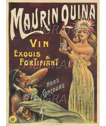 PUB MAURIN QUINA ApéRITIF Rdet-POSTER/REPRODUCTION d1 AFFICHE VINTAGE rembourrage situé sous