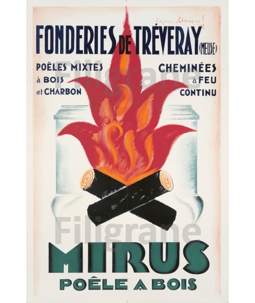 PUB MIRUS PoêLE a BOIS Rbuy-POSTER/REPRODUCTION d1 AFFICHE VINTAGE Profitez des Offres !