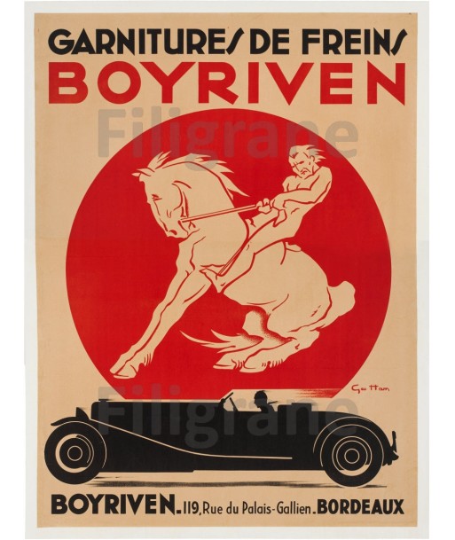 PUB BOYRIVEN GARNITURES FREINS Rkuv-POSTER/REPRODUCTION d1 AFFICHE VINTAGE pas cher