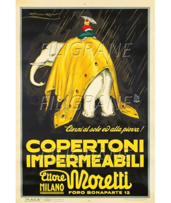 PUB MORETTI IMPERMEABILI Rlmh-POSTER/REPRODUCTION d1 AFFICHE VINTAGE vous aussi creer 