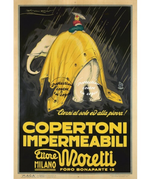 PUB MORETTI IMPERMéABLE-POSTER/REPRODUCTION d1 AFFICHE VINTAGE Dans la société mordern