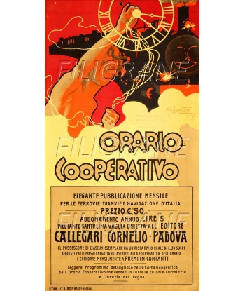 PUB ORARIO COOPERATIVO Rbgw-POSTER/REPRODUCTION d1 AFFICHE VINTAGE store