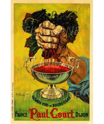 PUB Paul COURT VIN BOURGOGNE Rvnt-POSTER/REPRODUCTION d1 AFFICHE VINTAGE de la marque