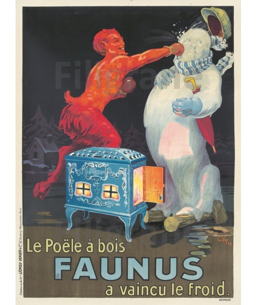 PUB POËLE BOIS FAUNUS Rf149-POSTER/REPRODUCTION d1 AFFICHE VINTAGE la colonne vertébrale