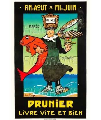 PUB PRUNIER HUITRES Rhyw-POSTER/REPRODUCTION d1 AFFICHE VINTAGE du meilleur 