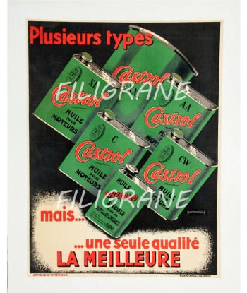 PUB CASTROL HUILE MOTEUR Riqk-POSTER/REPRODUCTION d1 AFFICHE VINTAGE Livraison rapide