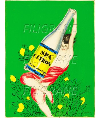 PUB SPA CITRON EAU Rrag-POSTER/REPRODUCTION d1 AFFICHE VINTAGE en stock