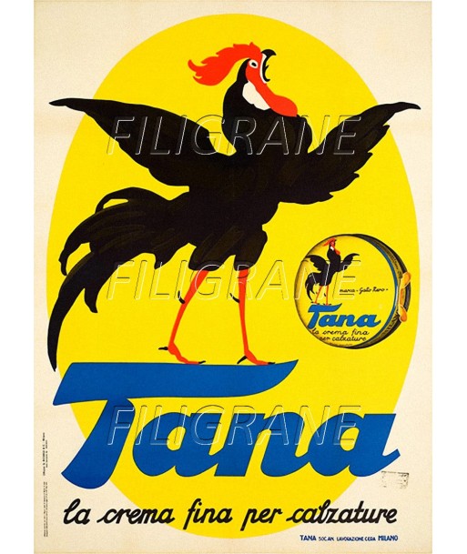 PUB TANA CREMA CALZATURE Raae-POSTER/REPRODUCTION d1 AFFICHE VINTAGE paiement sécurisé