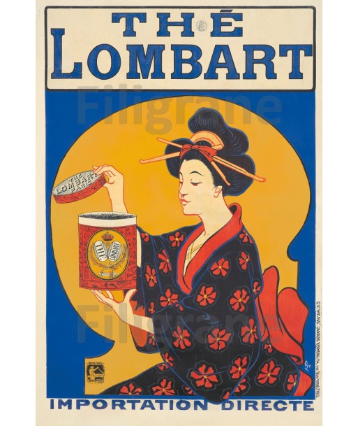 PUB Thé LOMBART Rxdb-POSTER/REPRODUCTION d1 AFFICHE VINTAGE les ctes