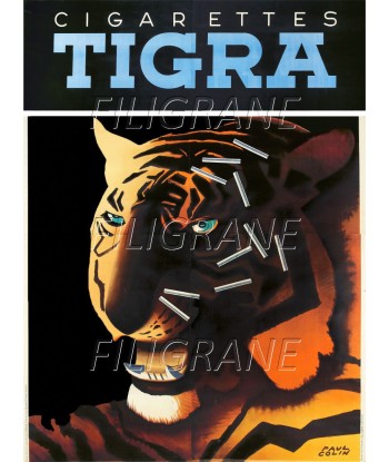 PUB TIGRA CIGARETTES Rnaw-POSTER/REPRODUCTION d1 AFFICHE VINTAGE à prix réduit toute l'année