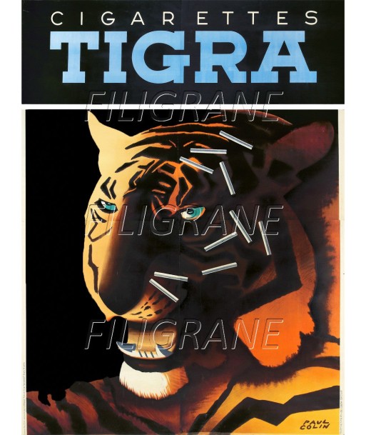 PUB TIGRA CIGARETTES Rnaw-POSTER/REPRODUCTION d1 AFFICHE VINTAGE à prix réduit toute l'année