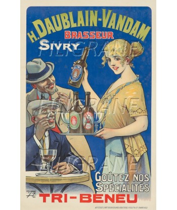 PUB TRI BENEU BièRE DAUBLAIN Rtvt-POSTER/REPRODUCTION d1 AFFICHE VINTAGE 2 - 3 jours ouvrés.