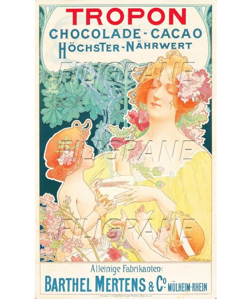 PUB TROPON CHOCOLAT CACAO Rehr-POSTER/REPRODUCTION d1 AFFICHE VINTAGE de pas cher