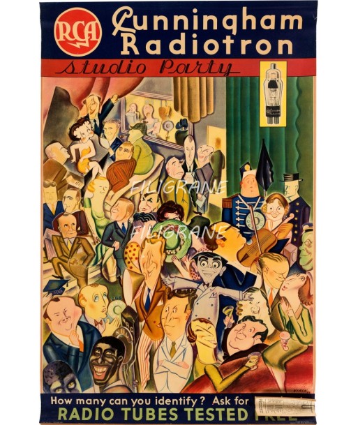 PUB CUNNINGHAN RADIOTRON Rgil-POSTER/REPRODUCTION d1 AFFICHE VINTAGE votre restaurant rapide dans 