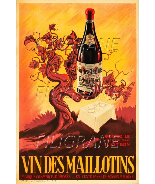 PUB VIN des MAILLOTINS Rzjr-POSTER/REPRODUCTION d1 AFFICHE VINTAGE sur le site 