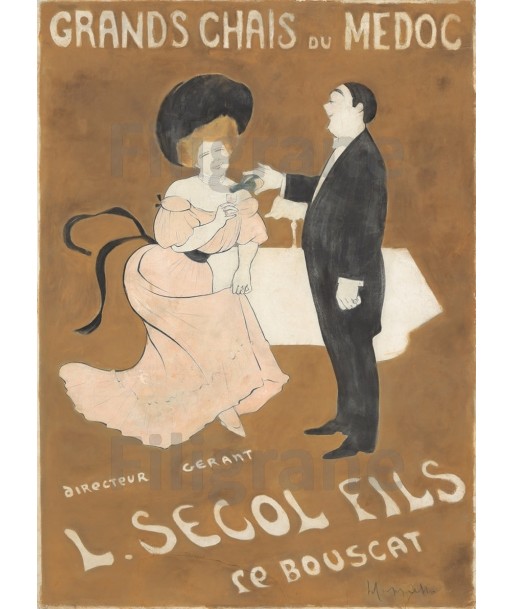 PUB VIN MEDOC L. SECOL Rf106-POSTER/REPRODUCTION d1 AFFICHE VINTAGE Dans la société mordern