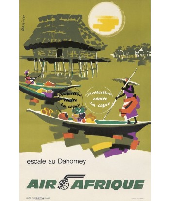 AIRLINES AIR AFRIQUE DAHOMEY Rf54-POSTER/REPRODUCTION d1 AFFICHE VINTAGE pas cher