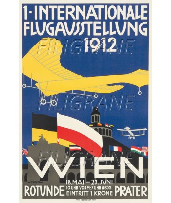 AIRLINES FLUGAUSSTELLUNG 1912 WIEN Rjip-POSTER/REPRODUCTION d1 AFFICHE VINTAGE le des métaux précieux