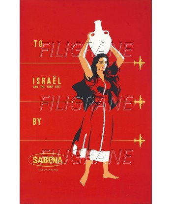 AIRLINES ISRAËL by SABENA Rekn-POSTER/REPRODUCTION d1 AFFICHE VINTAGE En savoir plus