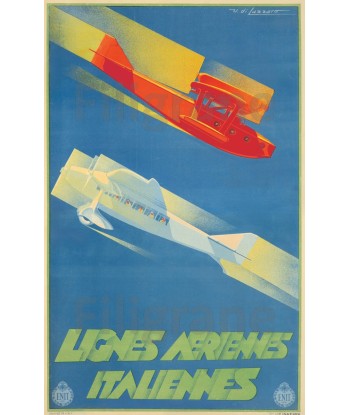 AIRLINES LIGNES AéRIENNES ITALIENNES Rw-POSTER/REPRODUCTION d1 AFFICHE VINTAGE Les magasins à Paris