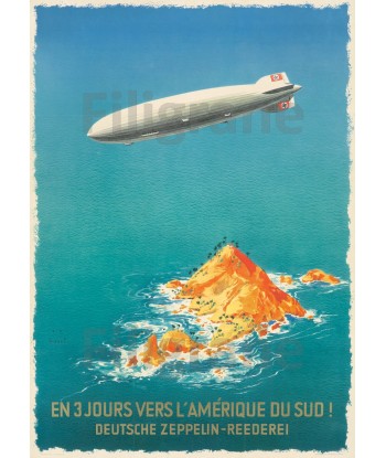 AVIATION ZEPPELIN DEUTSCHE Rakq-POSTER/REPRODUCTION d1 AFFICHE VINTAGE Faites des économies